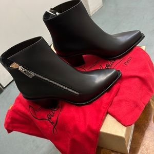 LOUBOUTIN Santiazip 65 calf shine leather ankle boots